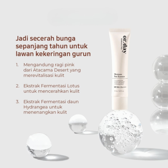 ElishaCoy or.day Moisture Sun Essence SPF50+ PA++++ 30ml - Shining Base Sunscreen Vegan - Image 4