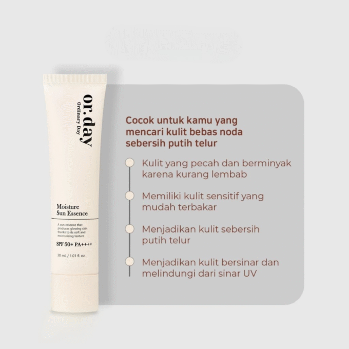 ElishaCoy or.day Moisture Sun Essence SPF50+ PA++++ 30ml - Shining Base Sunscreen Vegan - Image 6