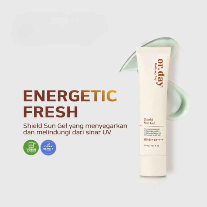 ElishaCoy or.day Shield Sun Gel SPF50+ PA++++ 30ml - Energetic Fresh Organic Sunscreen Vegan - Image 2